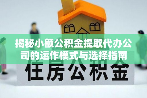 五指山揭秘小额公积金提取代办公司的运作模式与选择指南