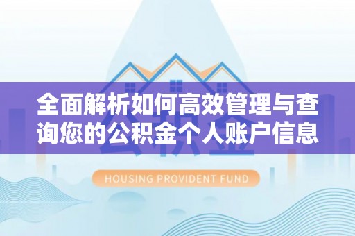 五指山全面解析如何高效管理与查询您的公积金个人账户信息