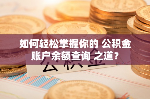 五指山如何轻松掌握你的 公积金账户余额查询 之道？